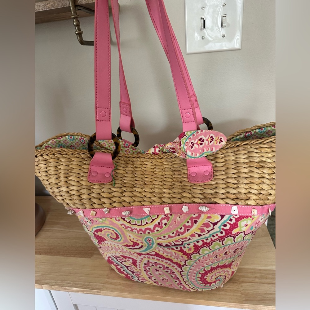 Vera Bradley straw tote